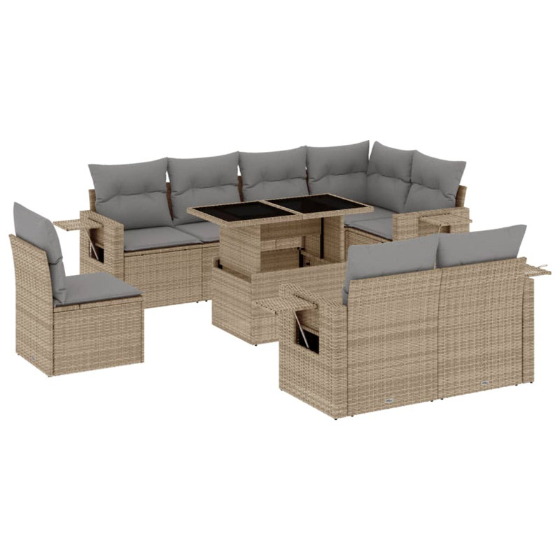  Garden Sofa Set Beige, Light Grey