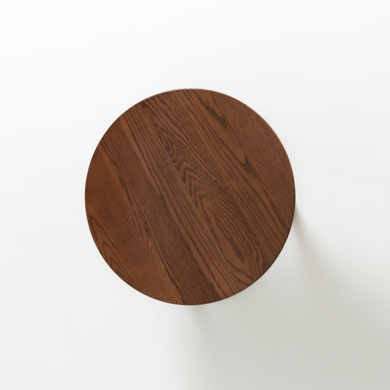 Table basse ronde moderne Fjord 29,5 po de largeur en chêne massif, Table basse de 29,5 po de largeur, Chêne, 1