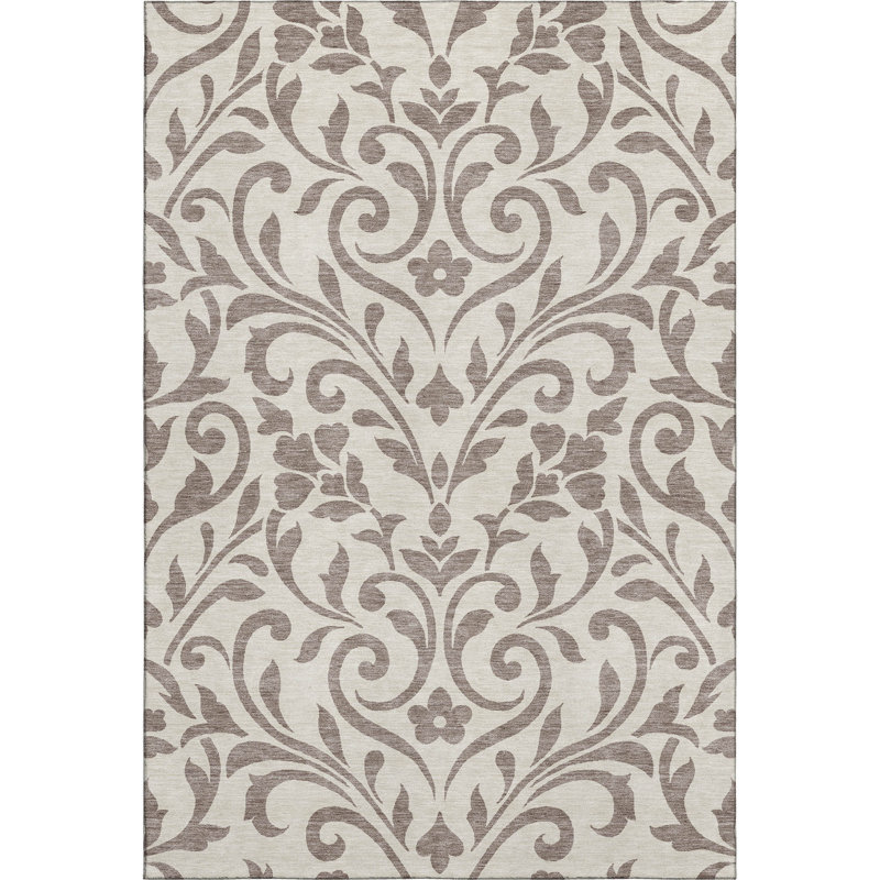 Premium Machine Washable Prisco Taupe Rug, Rectangle 3' x 5'