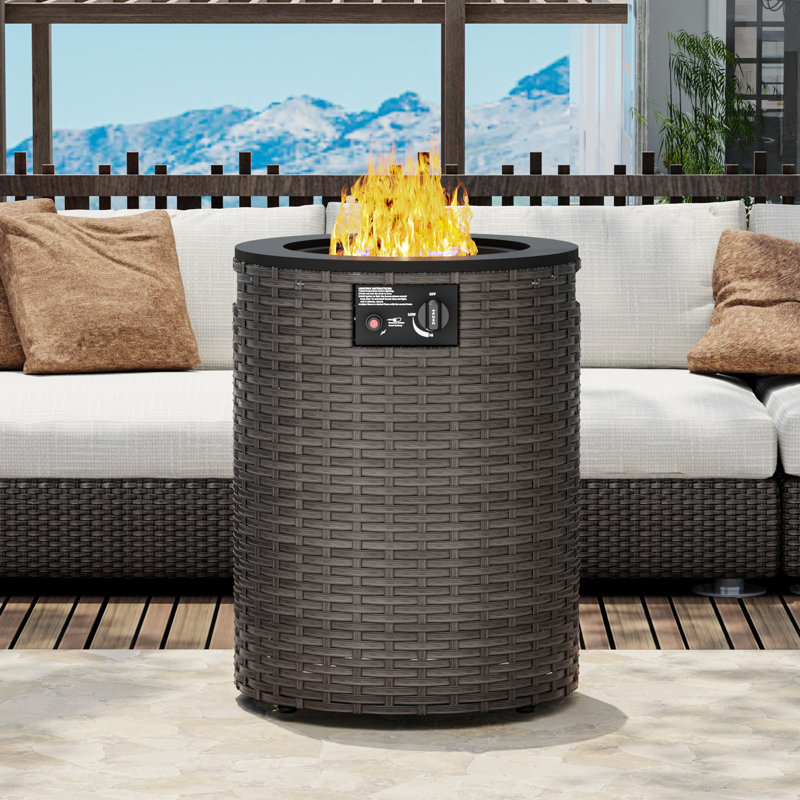 Round Outdoor Gas Fire Pit Table