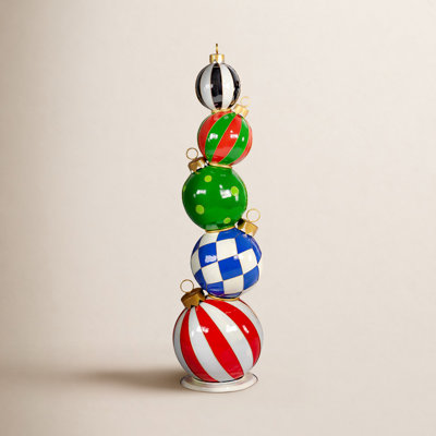 6.1ft. Tall Staggered Iron Christmas Ornament Display Tower