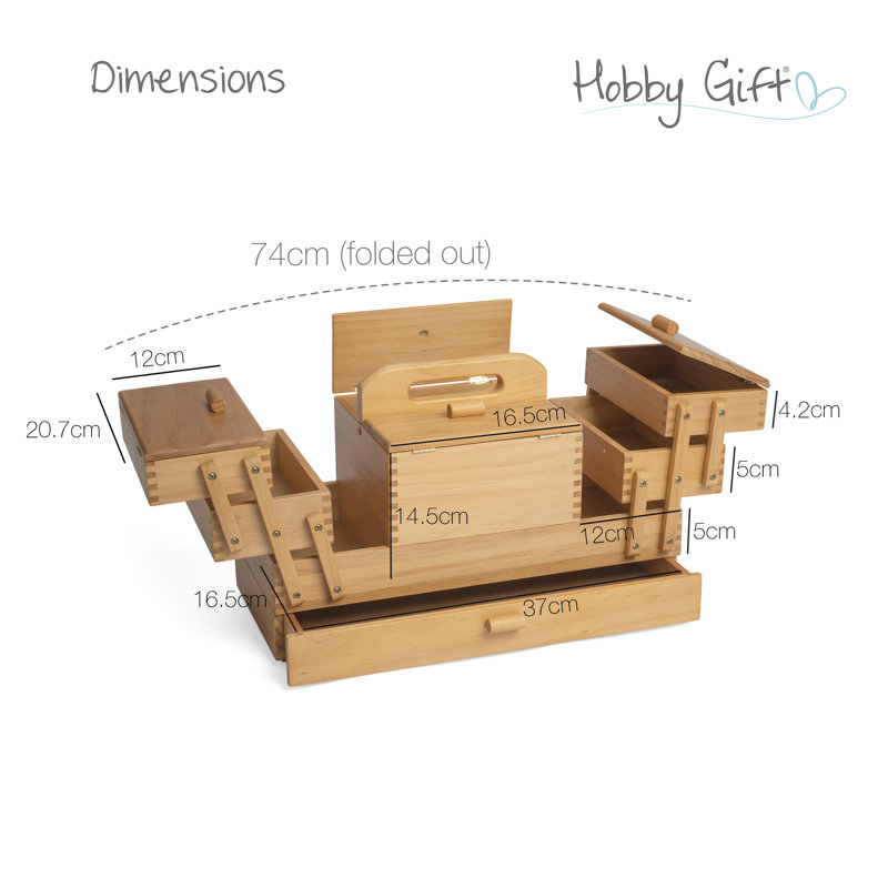 Cantilever Sewing Solid Wood Storage Box