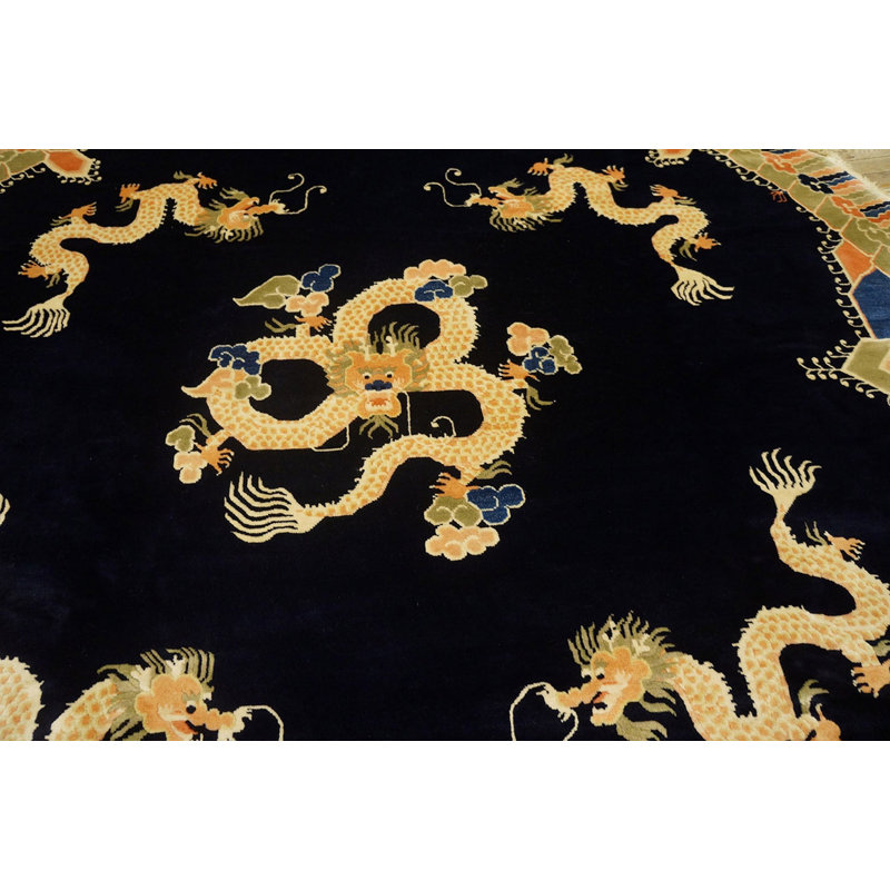 Vintage Chinese Allover Hand Knotted Pile Rug
