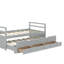 Lit simple avec tête de lit, pied de lit, lit gigogne et trois tiroirs-60965103
