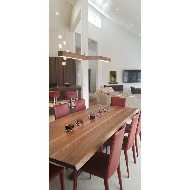 Camur 1 - Light LED Pendant, Dark Stained Walnut
