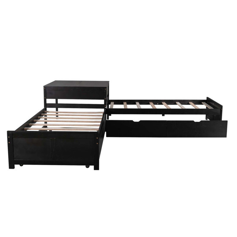 Lit plateforme en L, Espresso