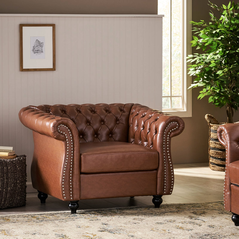 Chaise de salon en tissu d'ameublement Pu
