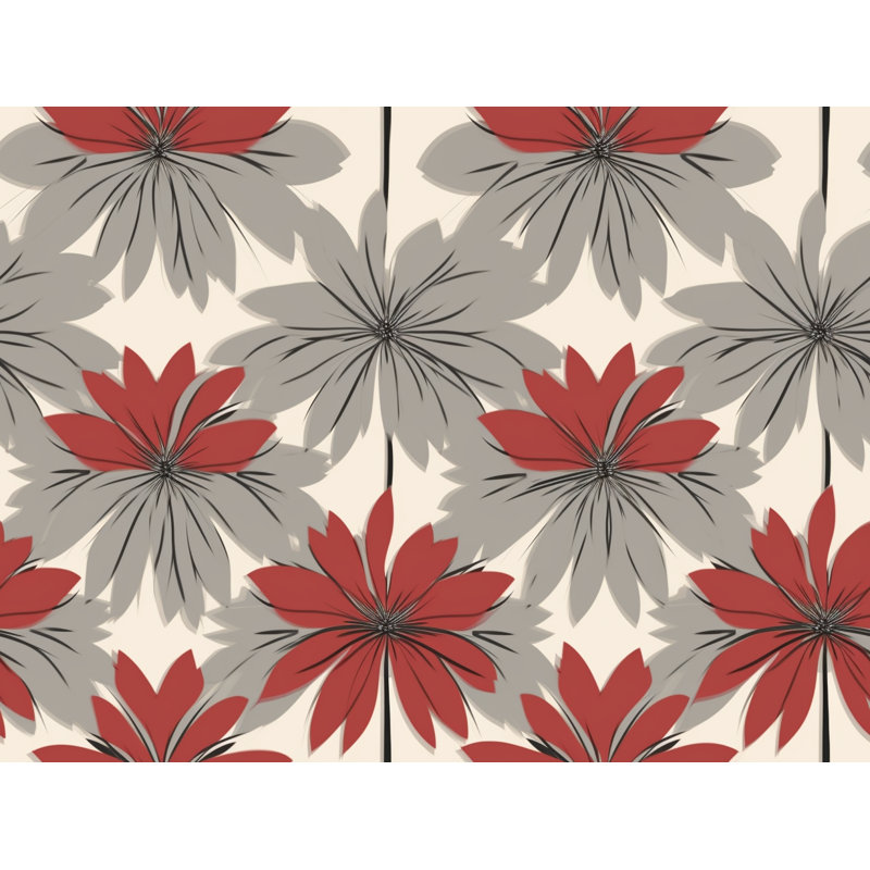 Motif floral de rideaux de fenêtre gris - 6045, L 20 po x L 61 po