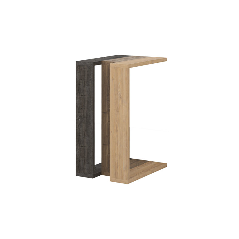 Madelyn Modern Compact C Shape Side Table, Dark Coffee/Dark Oak/Sapphire Oak