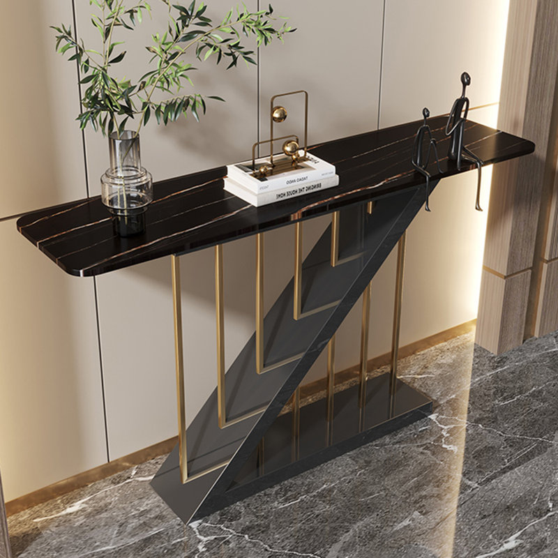 Console moderne moderne de luxe simple, Noir, H 33,5 po x l 47,2 po x P 13,8 po