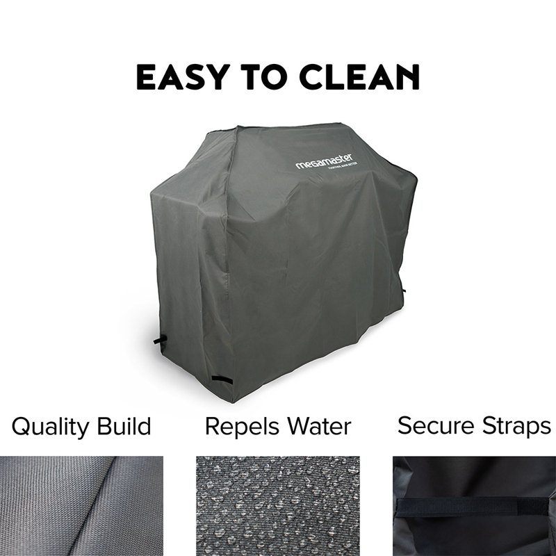 Large Black Polyester Grill Cover, 65" Weather Resistant