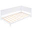 Lit de jour simple blanc - construction classique de style Mid-Century et accoudoirs pour un lit confortable-1879514456-1879514457