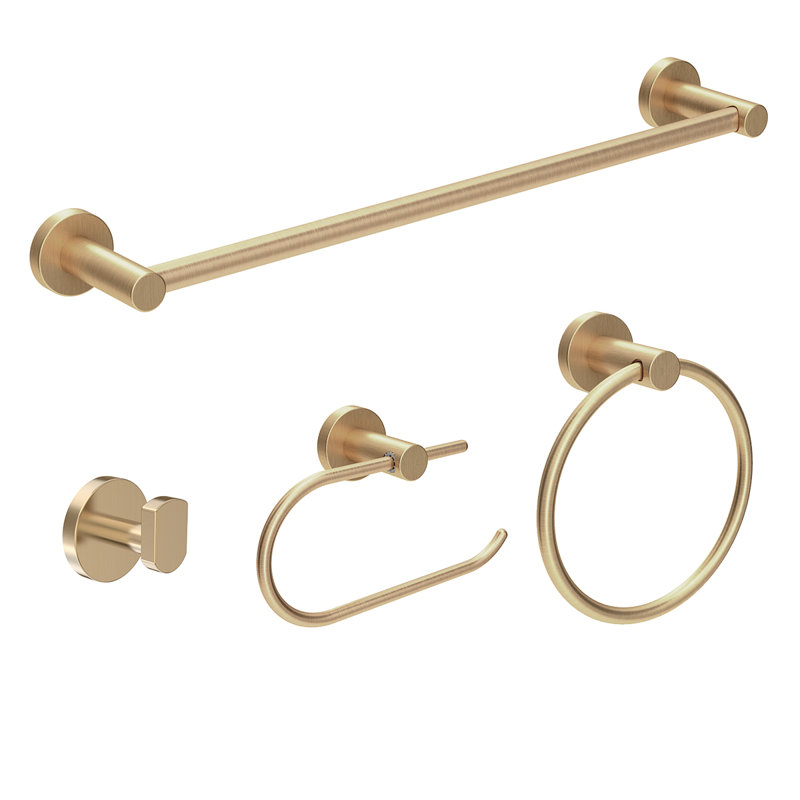 Ensemble de quincaillerie pour salle de bain 4 pièces Dia, Bronze brossé