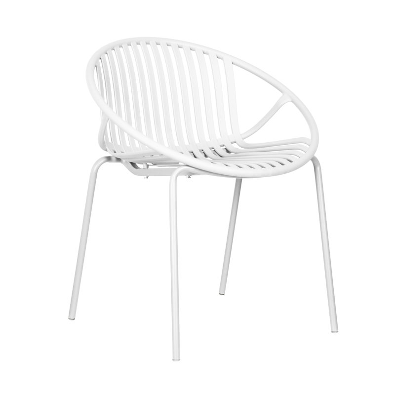 Yelva Patio Stackable Dining Chairs Set, White