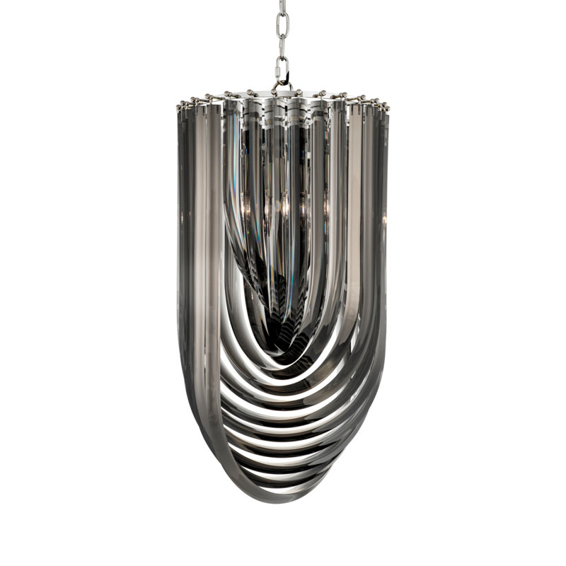 Murano 4 - Light Chandelier, Smoke, Nickel