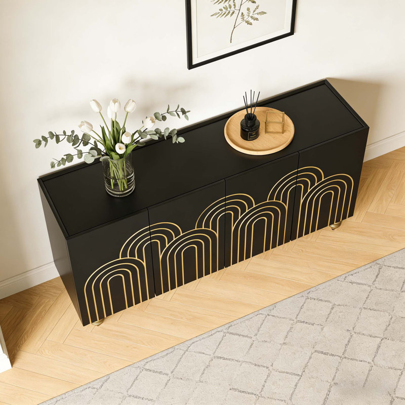 Buffet avec rangement Curve Element, Noir