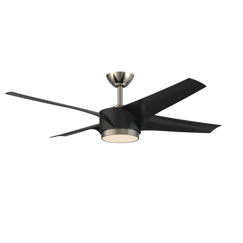 Ventilateur de plafond 52 po avec lumières DEL VELA, Noir mat / nickel satiné