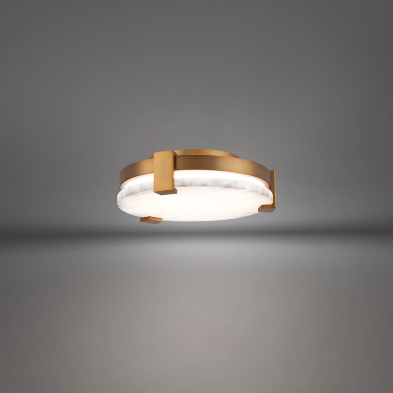 Catalonia 1 - Light LED Flush Mount, 3.25" H x 10.63" W x 10.63" D, Aged Brass
