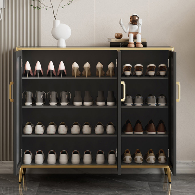 Rangement à chaussures en aluminium gris Drak
