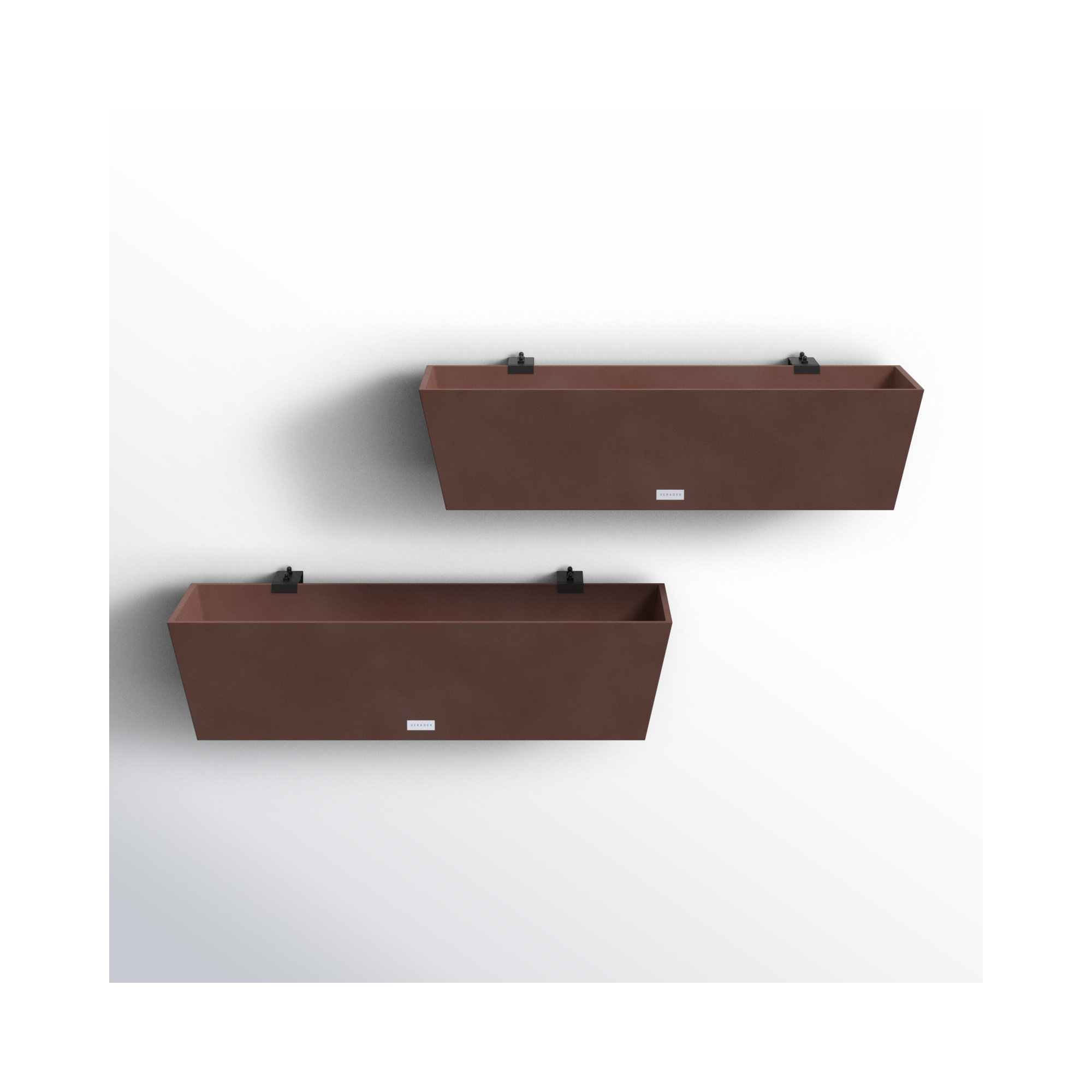 Pure Series Railing Planter, Espresso, 9'' H x 36'' W x 10'' D, Set of 2