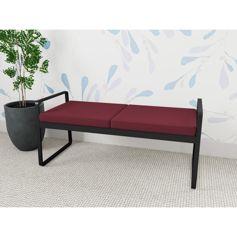 Banc en métal Gansett, Noir, Vin Visite Libre- Tissu uni