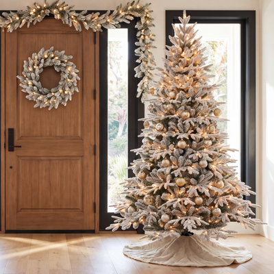 Blue Pre-Lit Spruce Christmas Tree