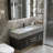Gethers 39 Inch Floating Bathroom Vanity with Sink Black Cabinet and Sintered Stone Top-1441923067-1441923065