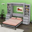 Lit escamotable avec tablettes de rangement et tiroirs Khallid-1612989480