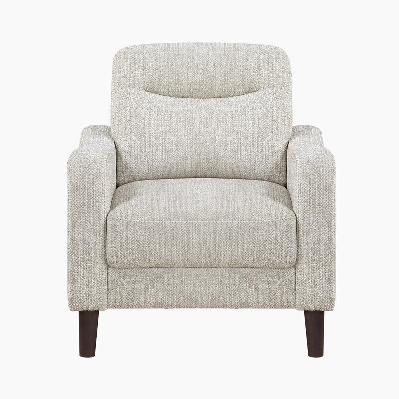 Chaise de salon en chenille texturée et moderne de 32 po avec sièges à ressorts ensachés et accoudoirs inclinés Mirelle