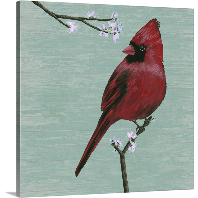 Oiseau, art mural sur toile II, H 24 po x l 24 po x P 1 po, Toile tendue