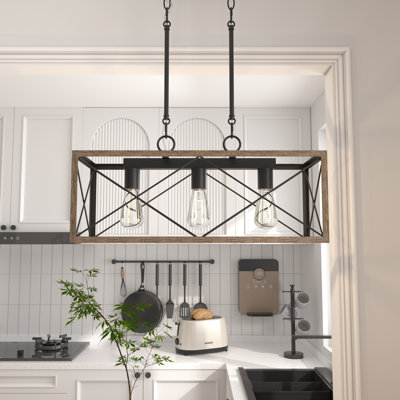 Jiyeon 3 - Light Walnut Kitchen Island Pendant
