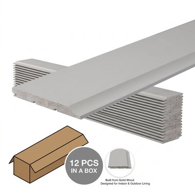 Paquet de 12 panneaux muraux en pruche / cèdre rouge 48 po x 6 po - Revêtement décoratif neutre mat pour l'intérieur et l'extérieur