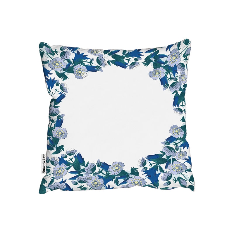 Indoor / Outdoor Floral Square Throw Cushion, 60cm H x 60cm W x 7cm D
