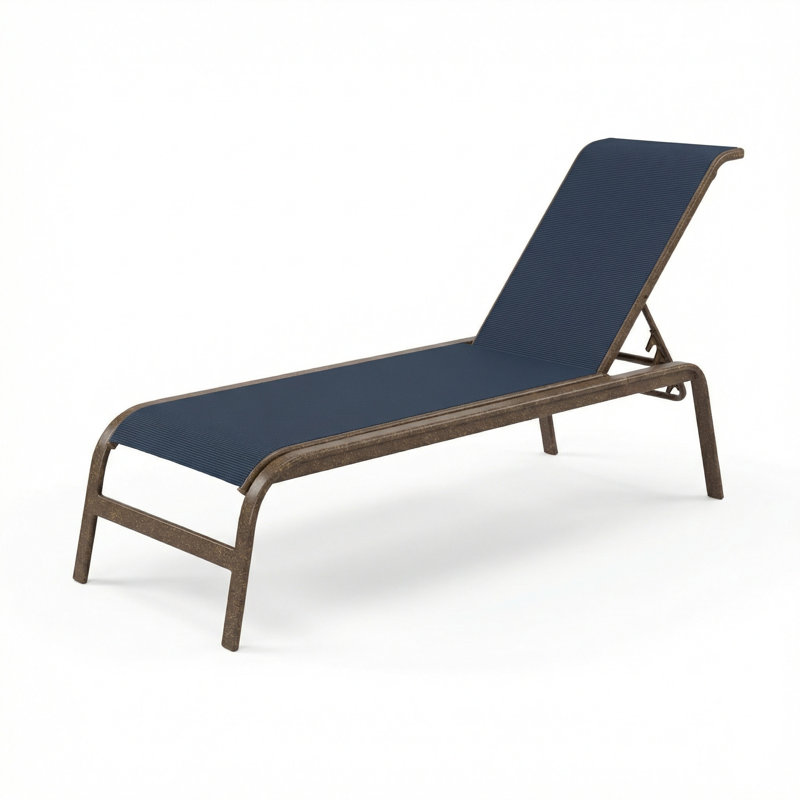 Chaise, Dupioni Sapphire Sling/Greco