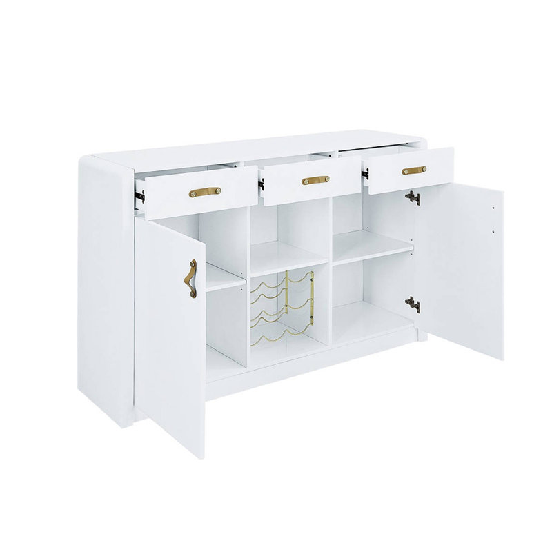 Desserte rectangulaire blanche à 3 tiroirs Eann