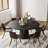  Modern Dining Room Sets, Pre-Assembly Round Dining Table Sets, Sintered Stone Tabletop Kitchen Dining Table Set With PU Upholstered Chairs-111696405-111696404