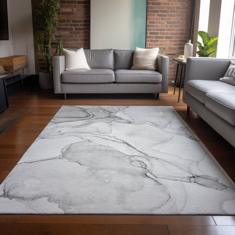 Alfonzo Washable Abstract Indoor / Outdoor Rug, Rectangle 10' x 14'