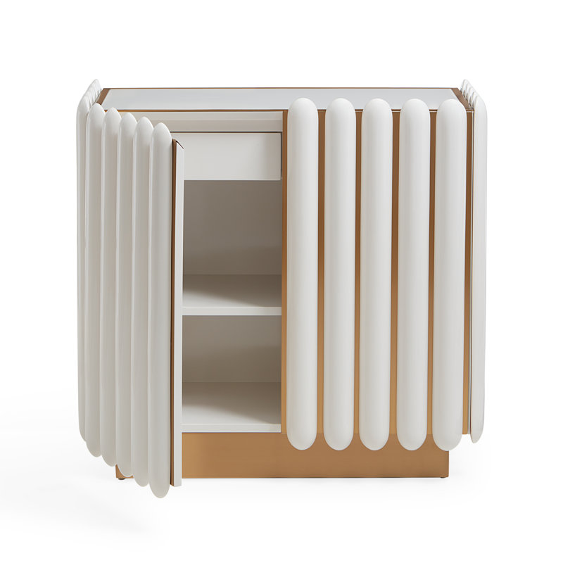 Kiki Accent Cabinet, Ivory/Brass