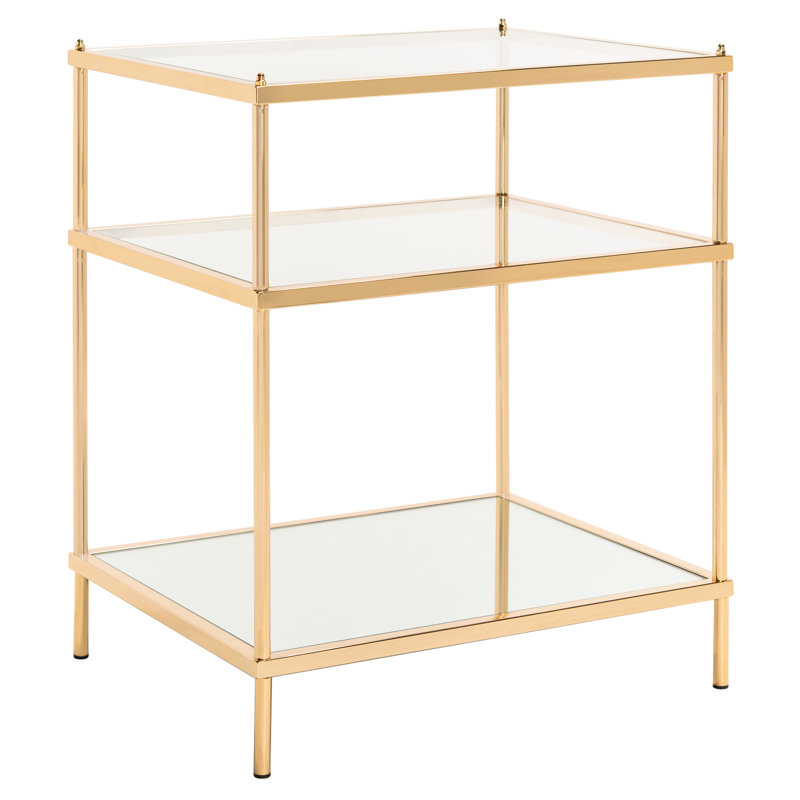 Hedwige Glass End Table with Storage
