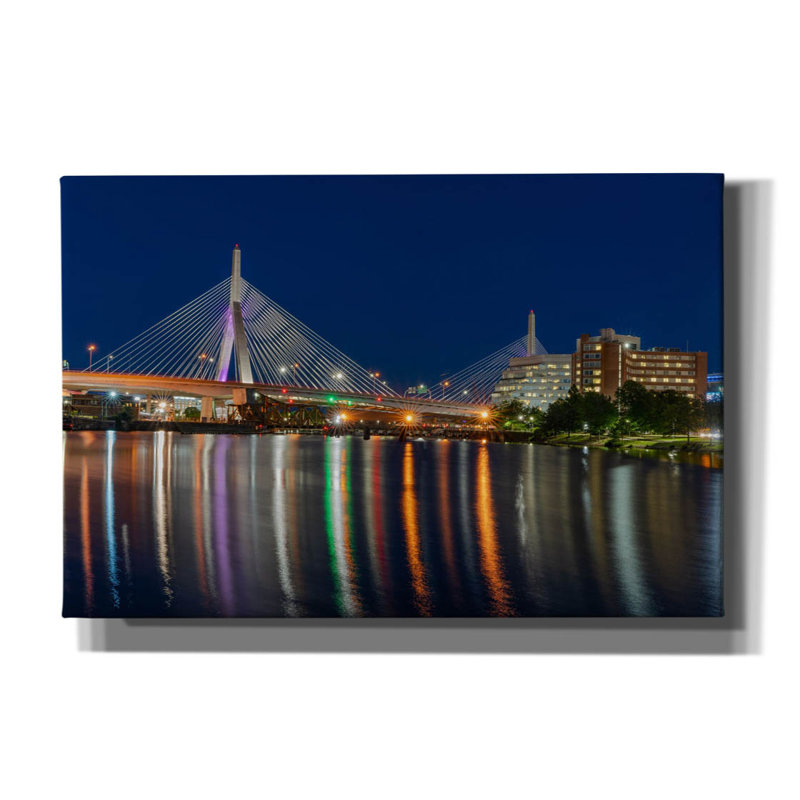 «Zakim Bridge August 26 2020 on Canvas» par Rick Berk, reproduction, H 12 po x l 18 po x P 0,75 po