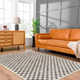 Marino Geometric Handmade Tufted Wool/Recycled P.E.T. Area Rug in Gray/Beige