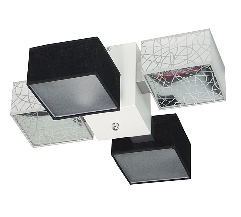 Miranda Semi Flush Mount, Light Brown, Black/Silver