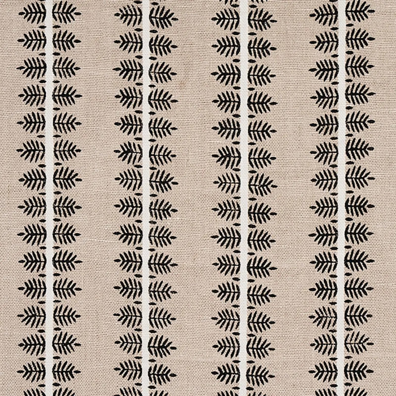 Alva Hand Block Print Fabric, Black