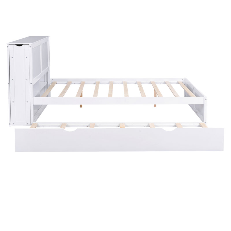 Lit plateforme avec rangement et tablettes gigognes, Grand lit