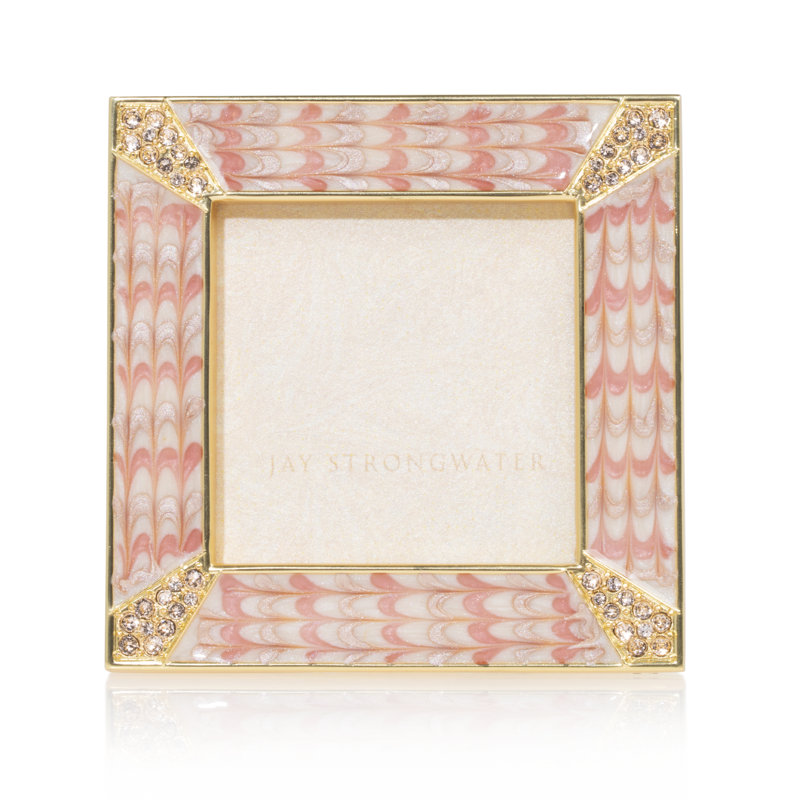 Leland Pavé Corner Pink and Gold Single Picture Frame