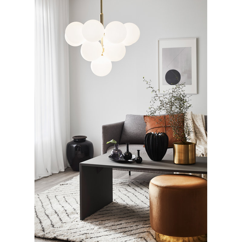 13 - Light Unique/Statement Pendant, Brass/White