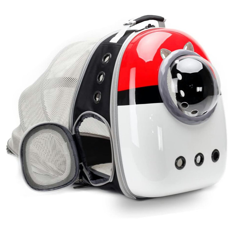 Sac à dos pour chat, Noir / blanc / rouge