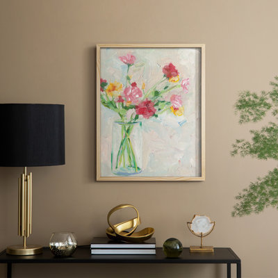 Painterly Soft Bouquet I Framed Print - Solid Wood