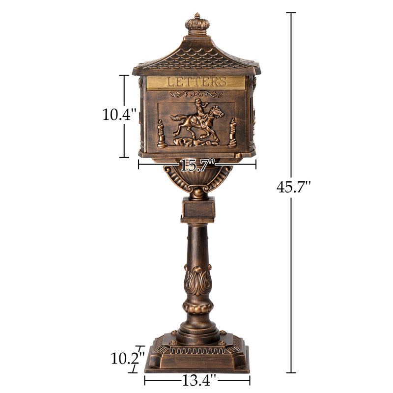 Metal Post Mounted Mailbox