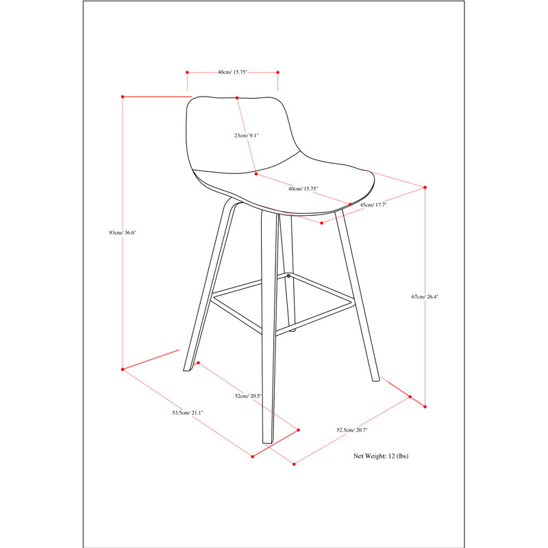 Tabourets de comptoir / de bar (2) - Design épuré, revêtement bleu denim, 2 dossier, siège, pieds et repose-pieds courbés pour plus de confort
